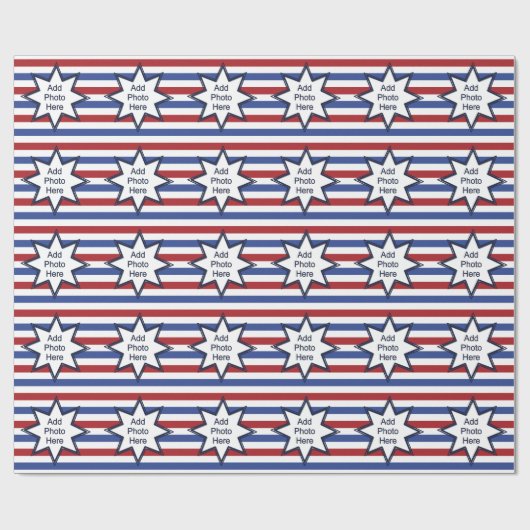 Patriottische sterren en strepen cadeaupapier (Vlak)
