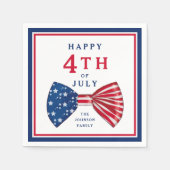 Patriottische sterren en strepen Happy 4th van jul Servet (Voorkant)