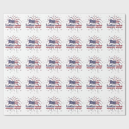 Patriottische sterren en strepen Happy Labor Day Cadeaupapier (Vlak)