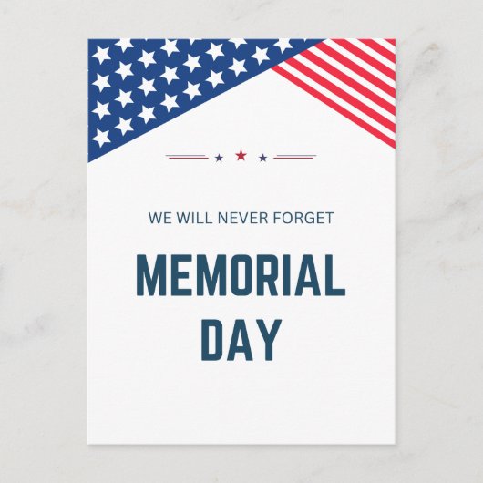 Patriottische sterren en strepen herdenking briefkaart (Voorkant)