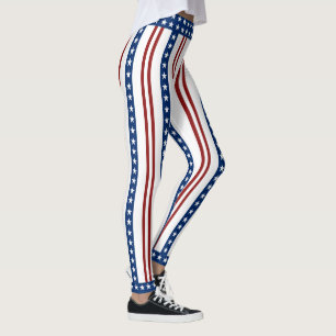 Patriottische sterren en strepen leggings