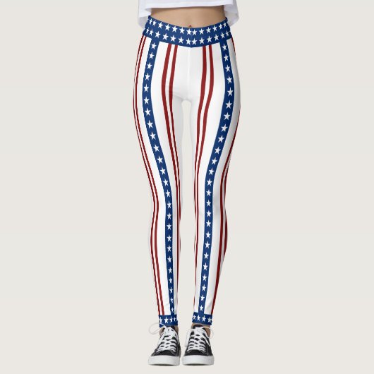 Patriottische sterren en strepen leggings (Voorkant)
