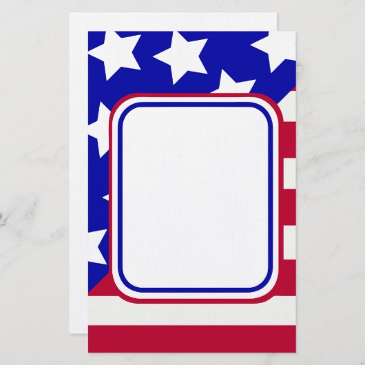 patriottische sterren en strepen lijst briefpapier (Voorkant / Achterkant)