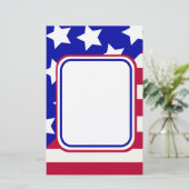patriottische sterren en strepen lijst briefpapier (Staand voorkant)