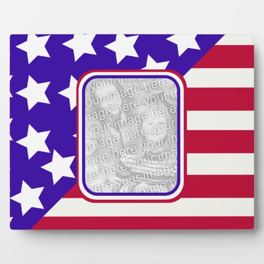 patriottische sterren en strepen lijst fotoplaat (Voorkant)