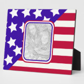 patriottische sterren en strepen lijst fotoplaat (Zijkant)
