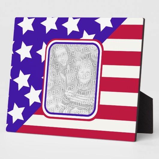 patriottische sterren en strepen lijst fotoplaat (Zijkant)