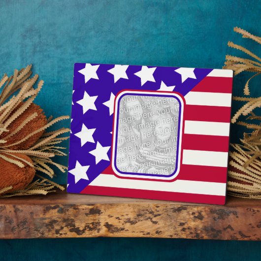 patriottische sterren en strepen lijst fotoplaat (Zijkant)