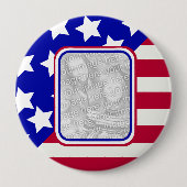 patriottische sterren en strepen lijst ronde button 4,0 cm (Voorkant)