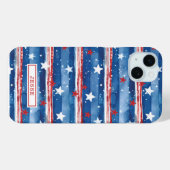 Patriottische sterren en strepen met monogram Case-Mate iPhone case (Achterkant (horizontaal))