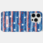 Patriottische sterren en strepen met monogram Case-Mate iPhone case (Achterkant (horizontaal))
