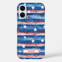 Patriottische sterren en strepen met monogram