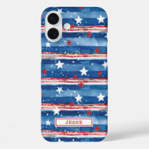 Patriottische sterren en strepen met monogram