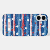 Patriottische sterren en strepen met monogram Case-Mate iPhone case (Achterkant (horizontaal))