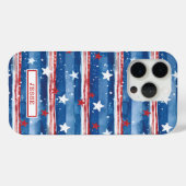 Patriottische sterren en strepen met monogram Case-Mate iPhone case (Achterkant (horizontaal))