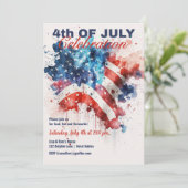 Patriottische sterren en strepen op 4 juli kaart (Staand voorkant)