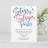 Patriottische sterren en strepen partij Custom Kaart (Staand voorkant)