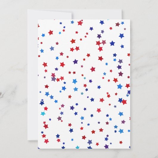 Patriottische sterren en strepen partij Custom Kaart (Achterkant)