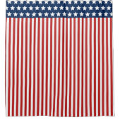Patriottische sterren en strepen rood wit en blauw douchegordijn (Voorkant)