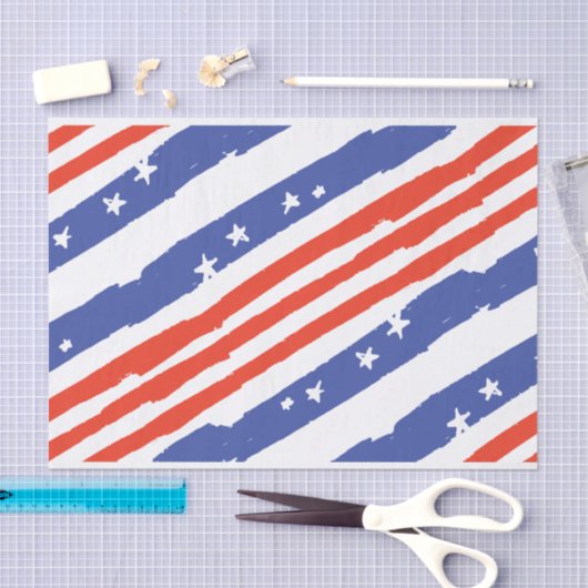 Patriottische sterren en strepen tissuepapier (Craft)