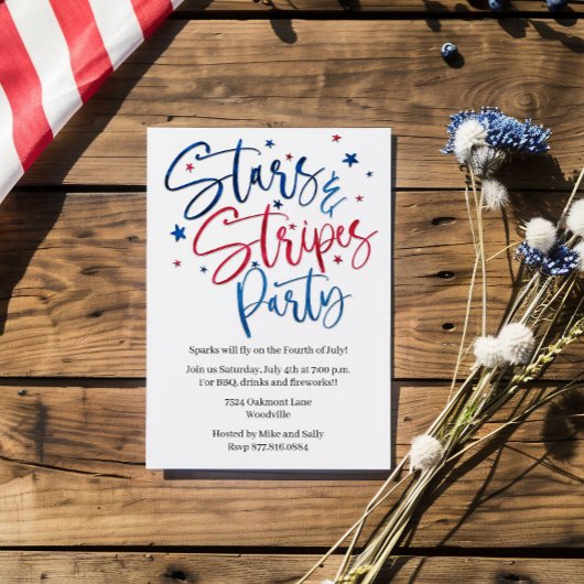 Patriottische sterren en strepen vierde juli parti kaart