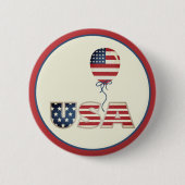 Patriottische sterren en strepen VS Ronde Button 5,7 Cm (Voorkant)
