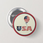 Patriottische sterren en strepen VS Ronde Button 5,7 Cm (Voorkant /achterkant)