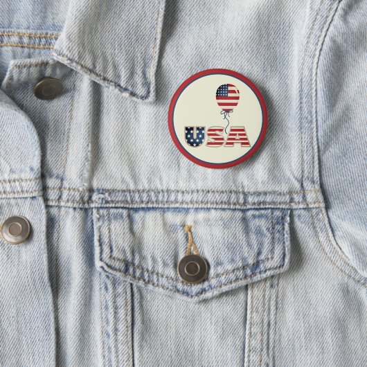 Patriottische sterren en strepen VS Ronde Button 5,7 Cm (In situ)