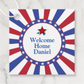 Patriottische sterren en strepen Welkom Home Bedankjes Labels (Voorkant)