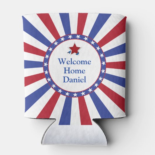 Patriottische sterren en strepen Welkom Home met N Blikjeskoeler (Achterkant)