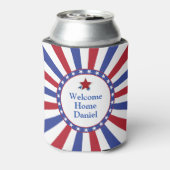 Patriottische sterren en strepen Welkom Home met N Blikjeskoeler (Blikje Achterkant)