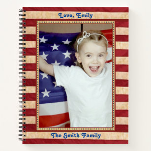 Patriottische sterren en Stripes - Aangepaste foto Notitieboek