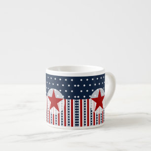 Patriottische sterren en Stripes American Flag Des Espresso Kop