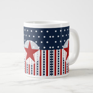 Patriottische sterren en Stripes American Flag Des Grote Koffiekop
