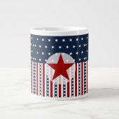 Patriottische sterren en Stripes American Flag Des Grote Koffiekop (Voorkant)