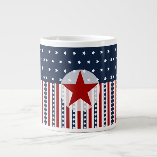 Patriottische sterren en Stripes American Flag Des Grote Koffiekop (Voorkant)