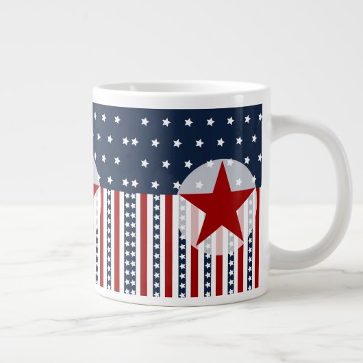 Patriottische sterren en Stripes American Flag Des Grote Koffiekop (Rechts)