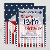 Patriottische sterren en Stripes American Flag Des Kaart (Voorkant / Achterkant)