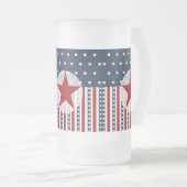 Patriottische sterren en Stripes American Flag Des Matglas Bierpul (Voorkant rechts)