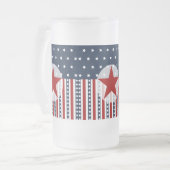 Patriottische sterren en Stripes American Flag Des Matglas Bierpul (Voorkant links)