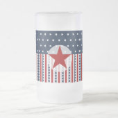 Patriottische sterren en Stripes American Flag Des Matglas Bierpul (Center)