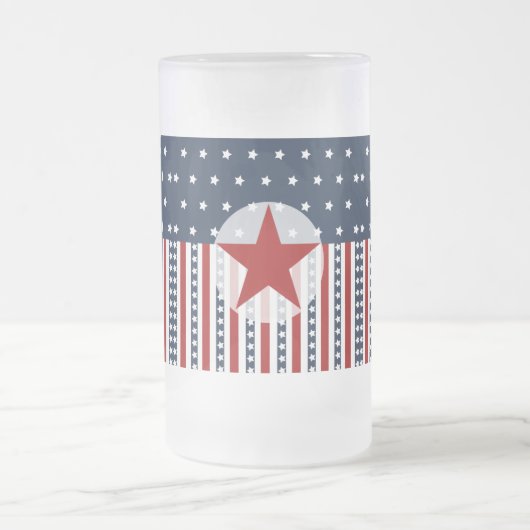 Patriottische sterren en Stripes American Flag Des Matglas Bierpul (Center)