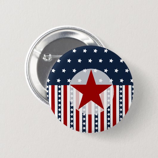 Patriottische sterren en Stripes American Flag Des Ronde Button 5,7 Cm (Voorkant /achterkant)