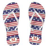 Patriottische sterren en Stripes American | Monogr Teenslippers (Voetbed)