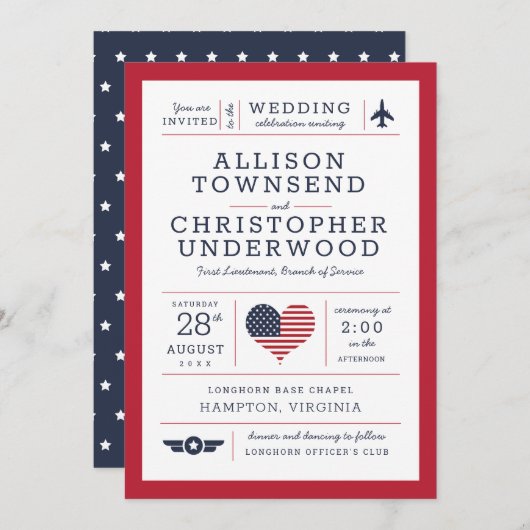 Patriottische sterren en Stripes Americana Aankondiging (Voorkant / Achterkant)