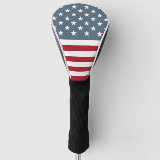 Patriottische sterren en Stripes Amerikaanse vlag Golfheadcover (Voorkant)