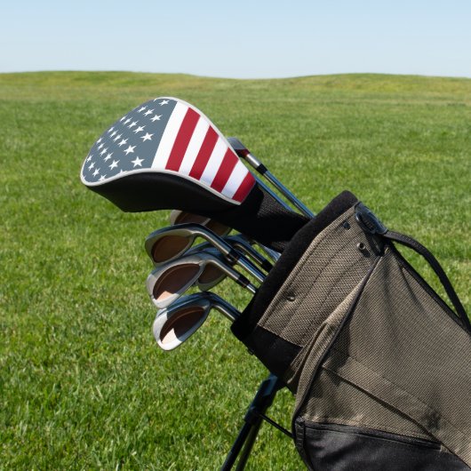 Patriottische sterren en Stripes Amerikaanse vlag Golfheadcover (Insitu)
