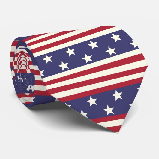 Patriottische sterren en Stripes Amerikaanse vlag  Stropdas (Opgerold)
