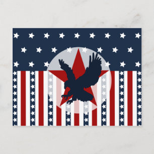 Patriottische sterren en Stripes Bald Eagle Americ Briefkaart
