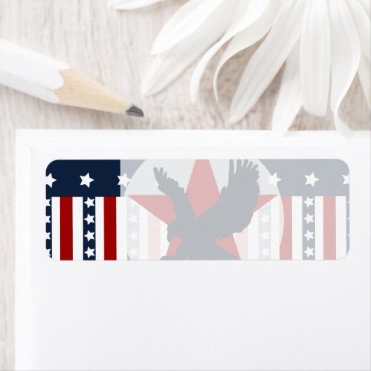 Patriottische sterren en Stripes Bald Eagle Americ Etiket (Insitu)
